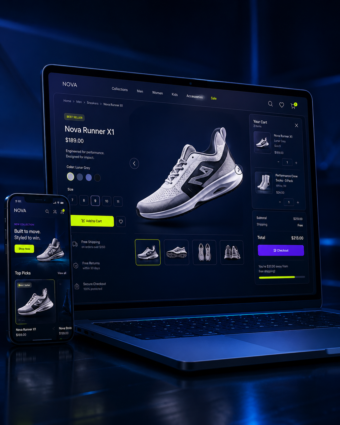 Nova Commerce digital product interface